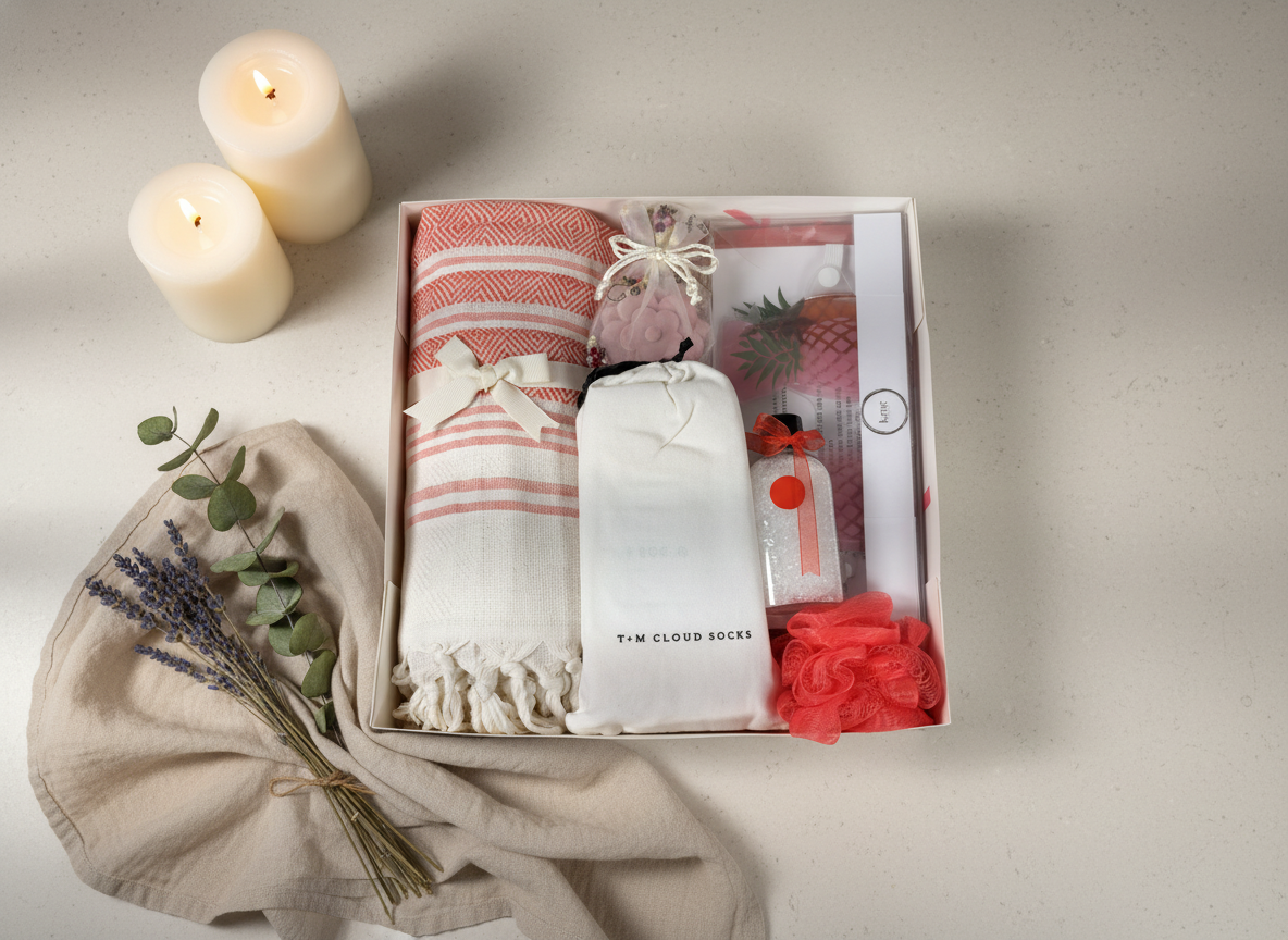 The Self-Care Ritual Box - Red top view with contents