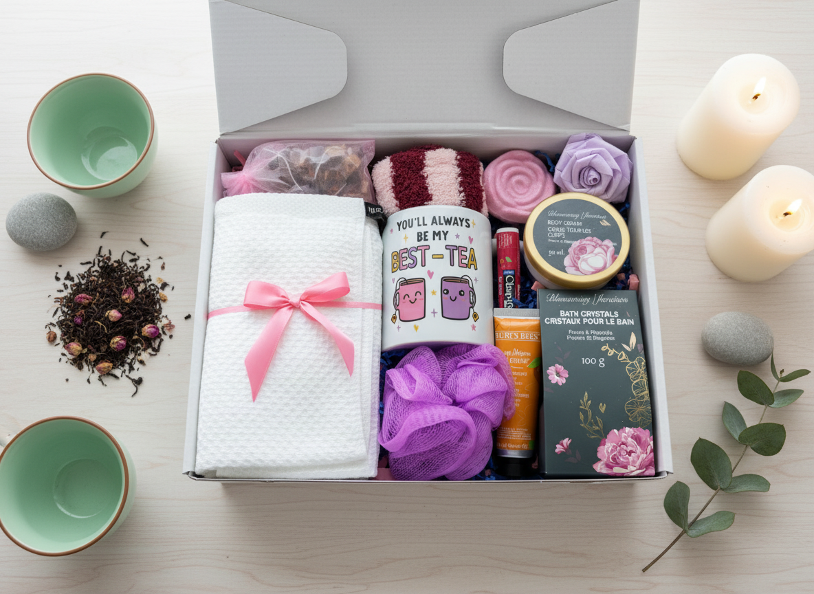 Best-Tea Spa Gift Box showing contents