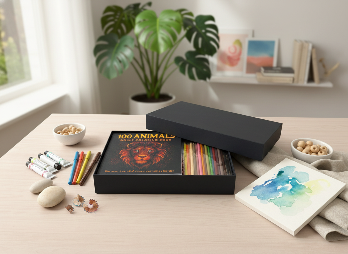 Color and Calm Gift Set in aesthetic setting