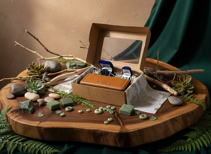 Earth and Jade Gift Set in aesthetic setting