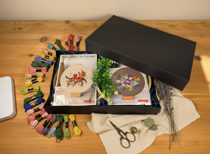 Embroidery Art Kit - 2 Pack box and contents top view