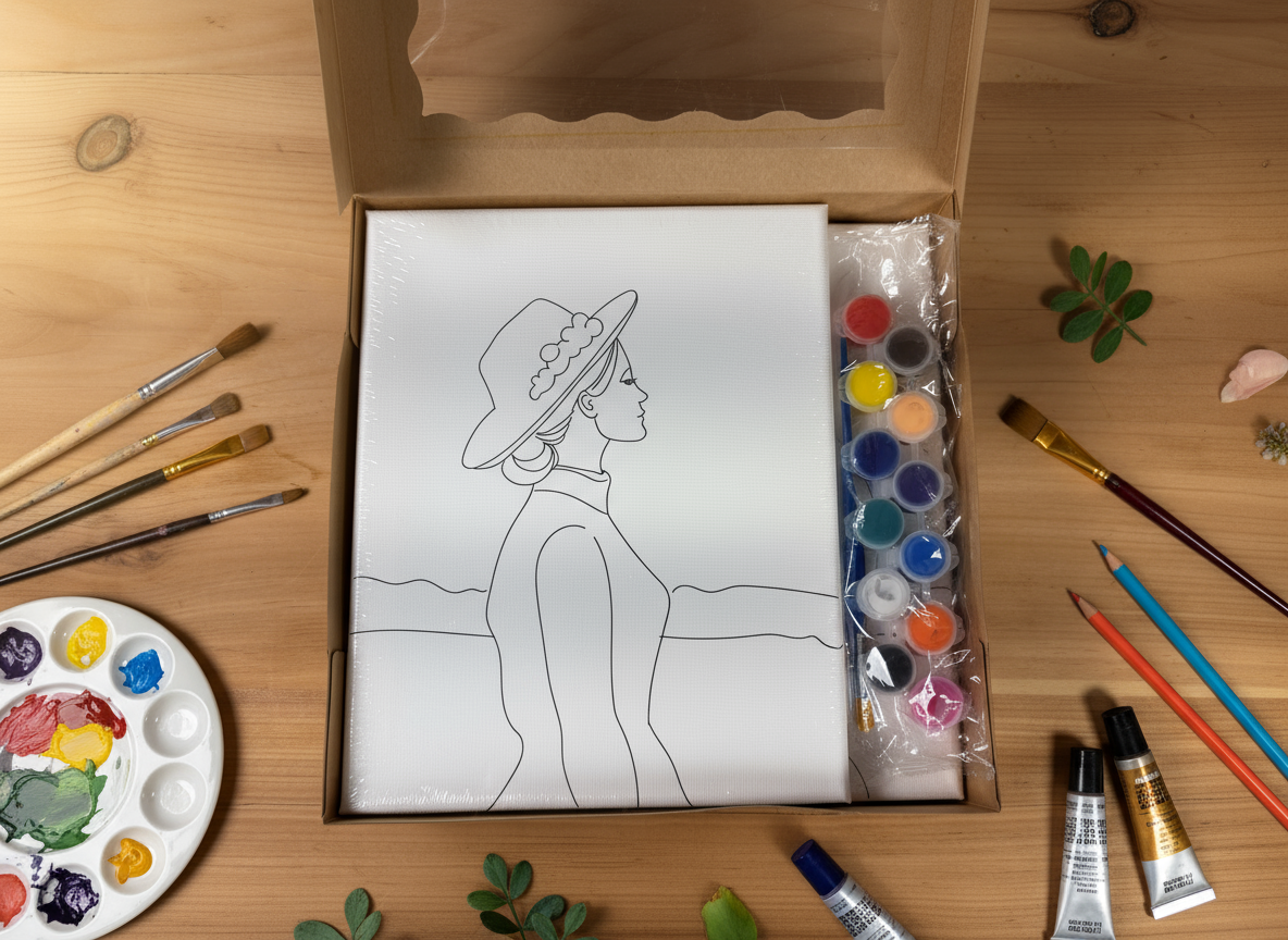 Painting Kit top view with contents