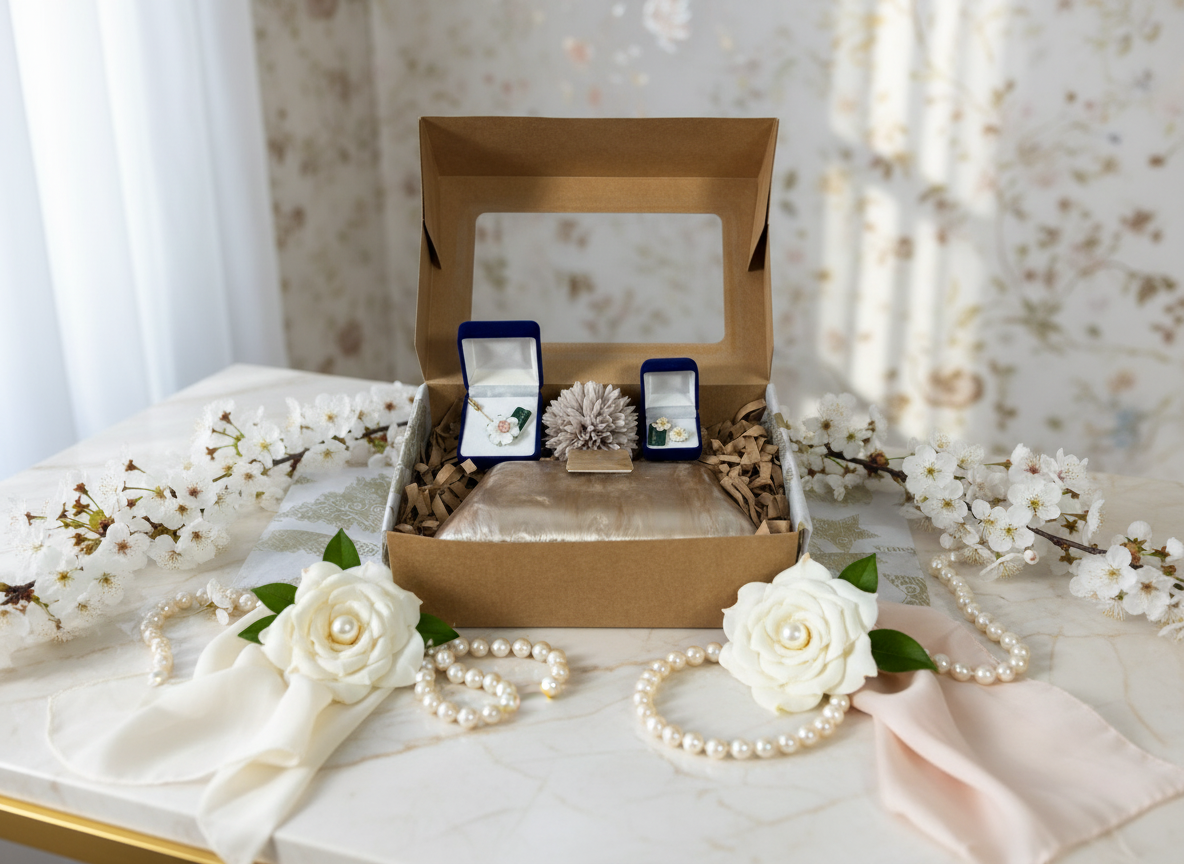Pearl Blossom Gift Set in aesthetic setting