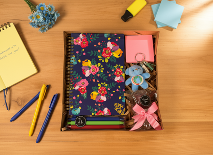 Stationery Lover Set - Blue/Yellow box focused top view