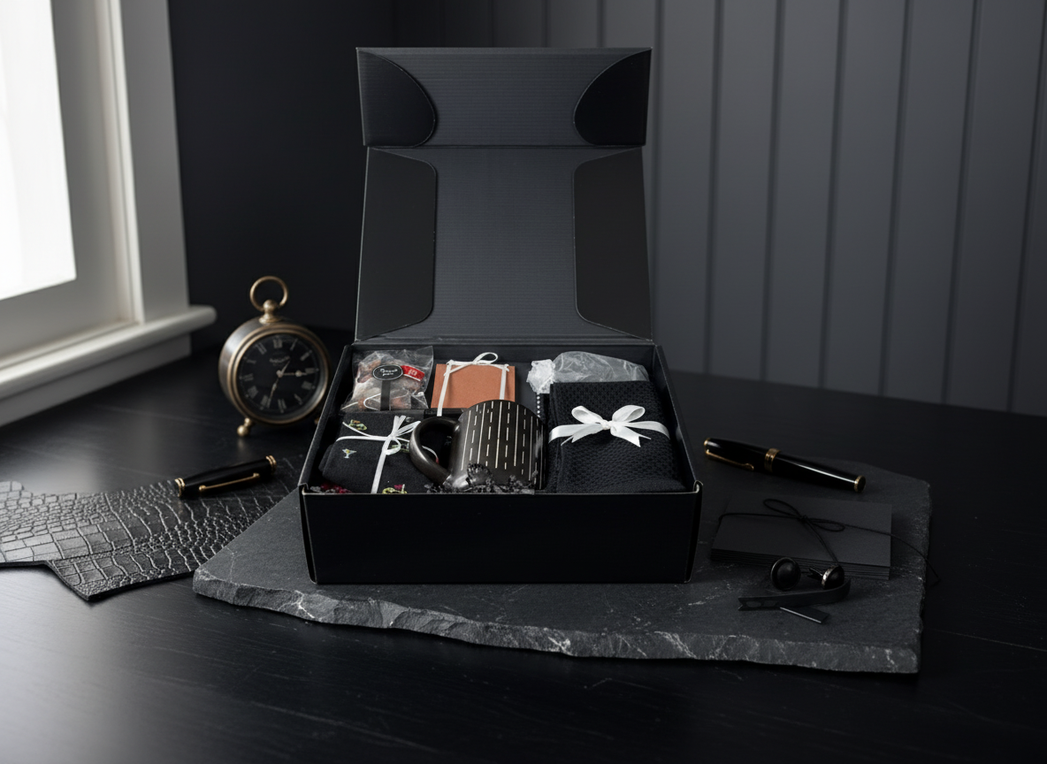 The Gentlemen's Box - Black & Black in aesthetic setting