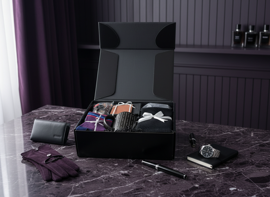 The Gentlemen's Box - Purple & Black in aesthetic setting