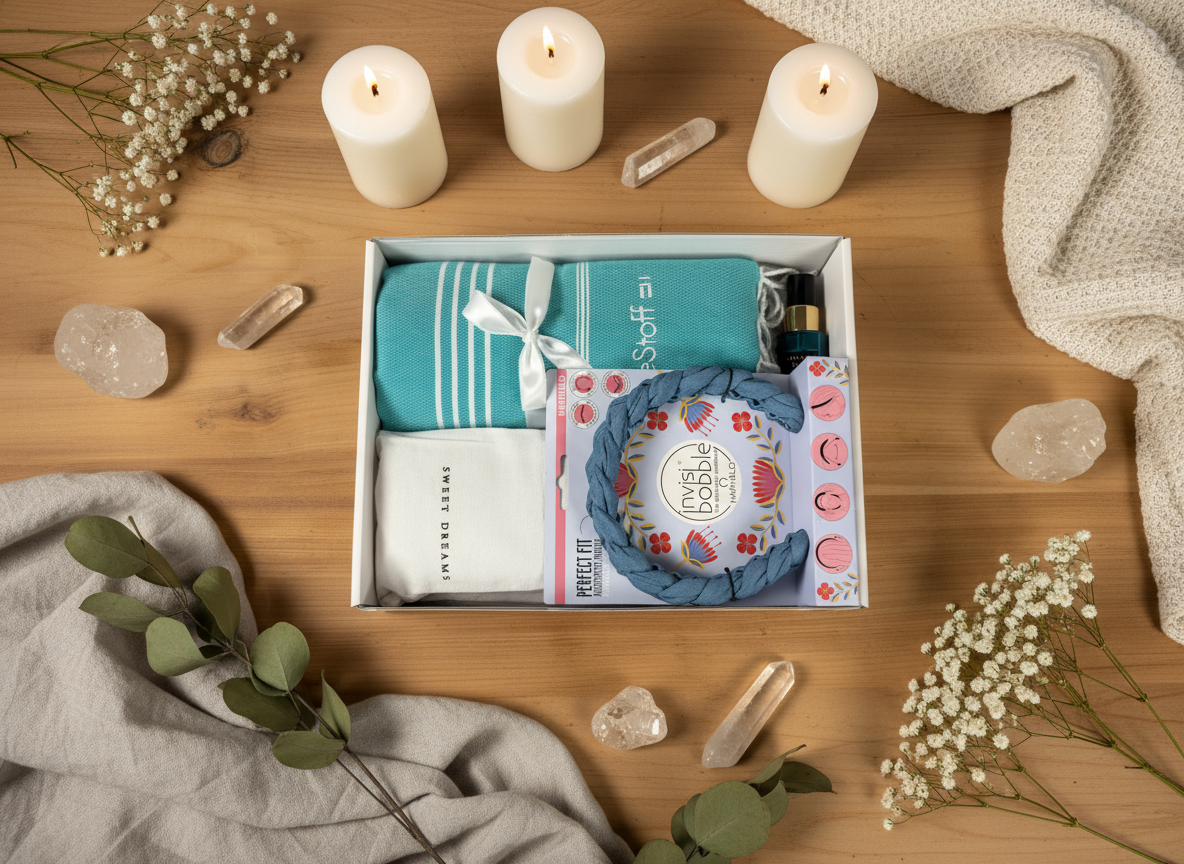 The Self-Care Ritual Box top view with contents